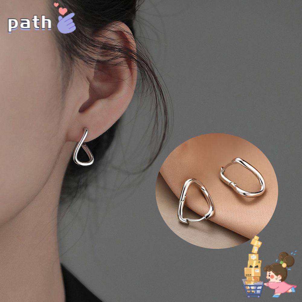 Bông Tai Hình Tròn Màu Trơn Phong Cách Gothic Thời Trang Cho Nữ