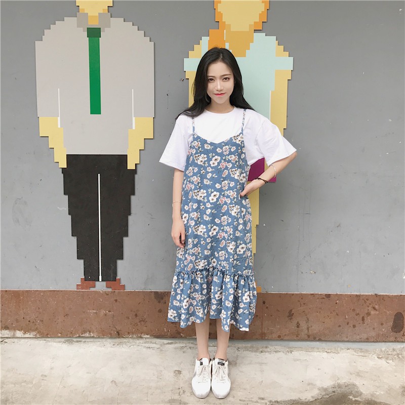 Yếm hoa đuôi cá dáng dài vải xinh lên form cực chuẩn chỉ 195k