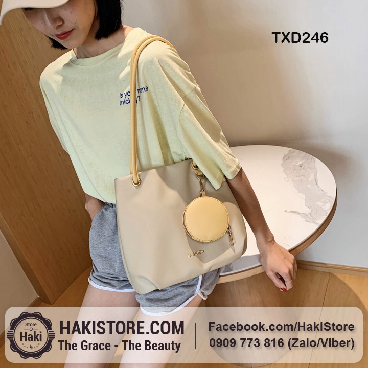 Túi tote da mềm đeo vai tiện ích kèm ví tròn xinh xắn TXD246