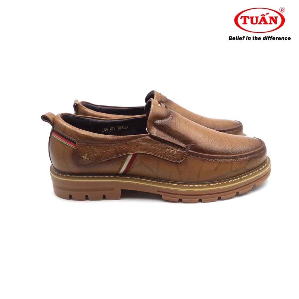 Giày lười nam giày mọi quai da nhập khẩu đế thô thương hiệu Tuấn GXHU-284