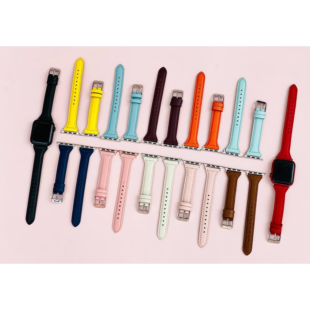 Bộ sưu tập dây da bản nhỏ dành cho apple watch màu mới nhất
