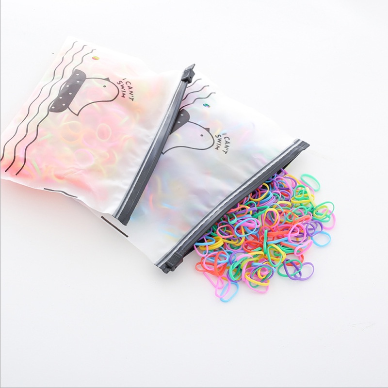 Set 1500 dây thun cột tóc co giãn nhiều màu sắc dùng 1 lần cho nữ