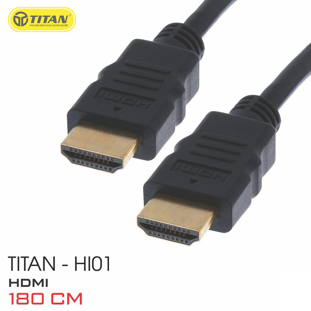 Cáp HDMI Titan 1.8m và 2m 2 đầu HDMI tốc độ cao hình ảnh full HD 2k, 3D, Ultra HD siêu nét  tivi máy tính laptop PC