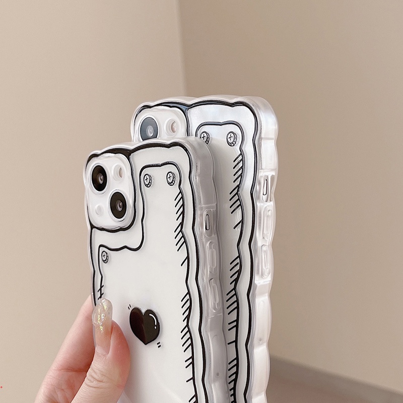 Ốp Điện Thoại TPU Mềm Trong Suốt Chống Sốc In Hình Trái Tim Dễ Thương Cho IPhone 12 11 13 Pro max X XR XS max 8 7 6 Plus