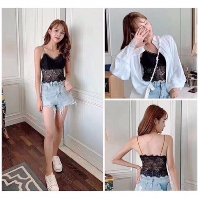 Áo bra dáng dài dây mảnh _ mẫu mới _co khe tháo mút