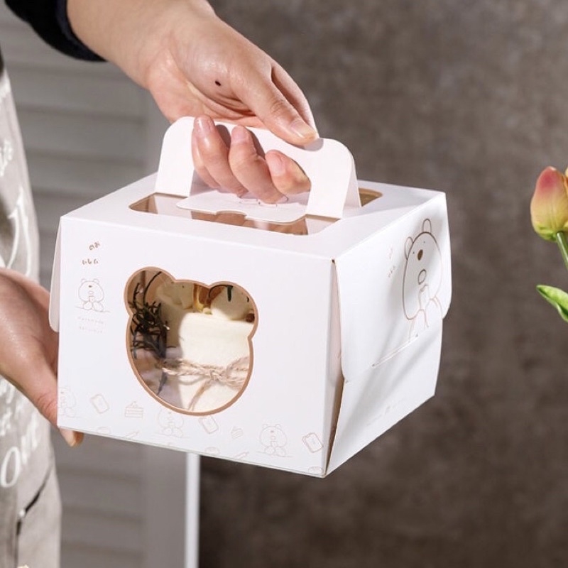 Hộp Đựng Bánh Sinh Nhật  - Bánh Ngọt Hình Gấu Phong Cách Hàn Quốc Cực Kỳ Dễ Thương - KAT Official Store