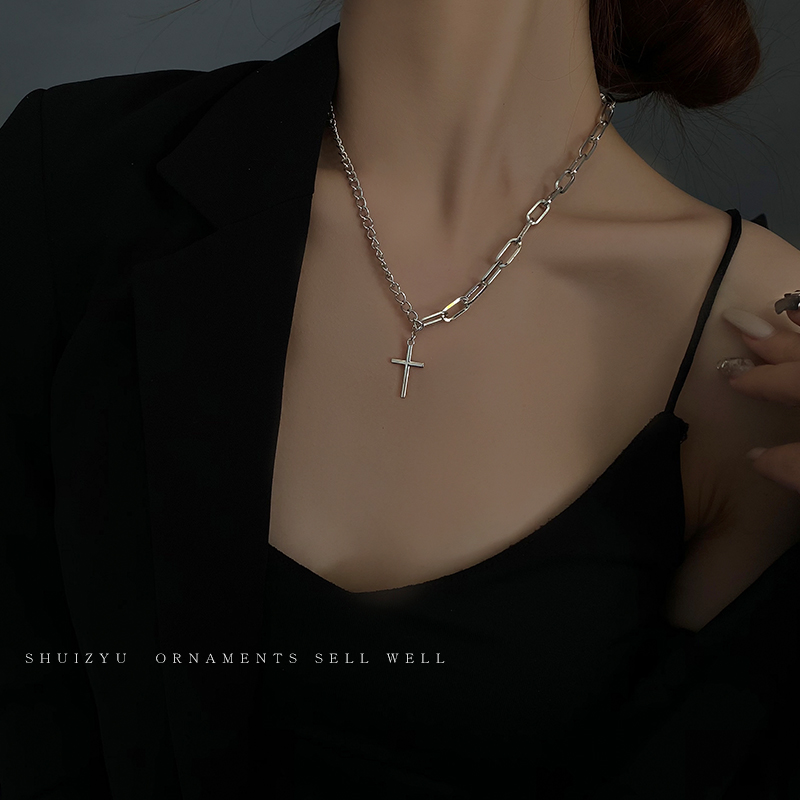 Vòng cổ Mạ Bạc Phong Cách Hip Hop Hàn Quốc Sang Trọng