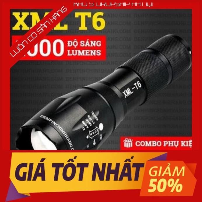 [FREE SHIP] Đèn pin siêu sáng bóng led xml t6 police bin mini cầm tay chống nước tự vệ chuyên dụng   -KSHN