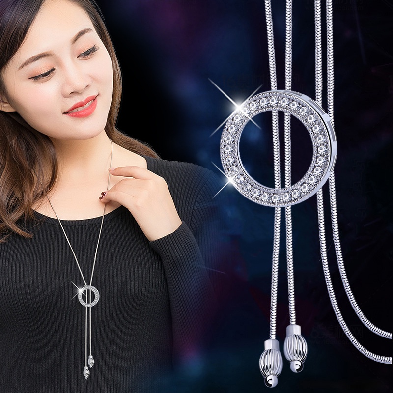 Dây chuyền dài ETRENDY mặt hình tròn phối tua rua đơn giản dễ phối đồ thời trang cho nữ