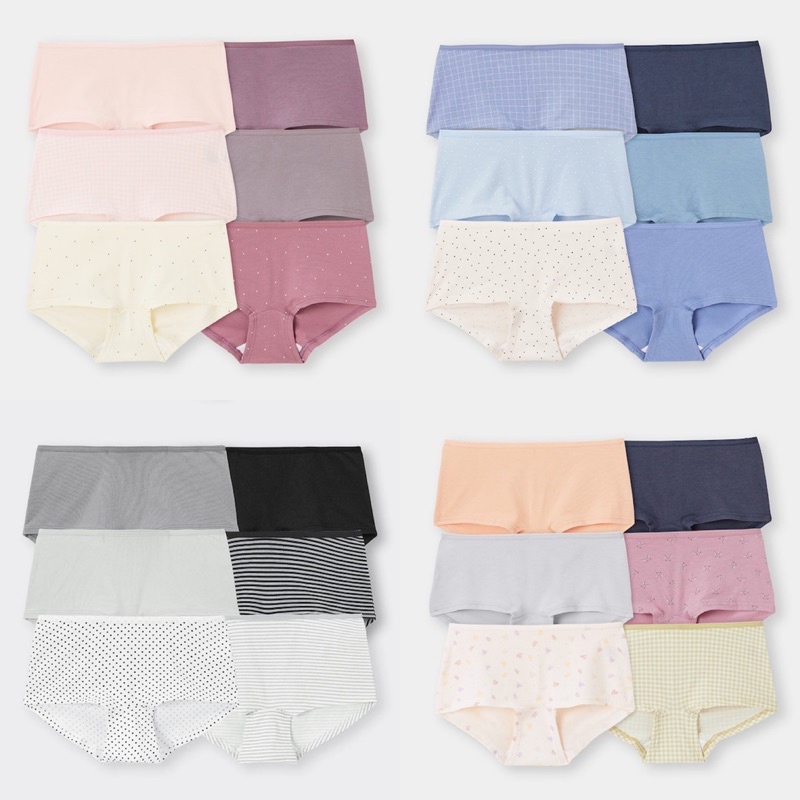 Set 6 quần chip đùi nữ dễ thương của GU - Nhật
