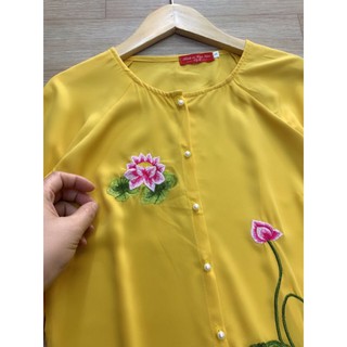 😍áo dài ba ba thêu sen cao cấp