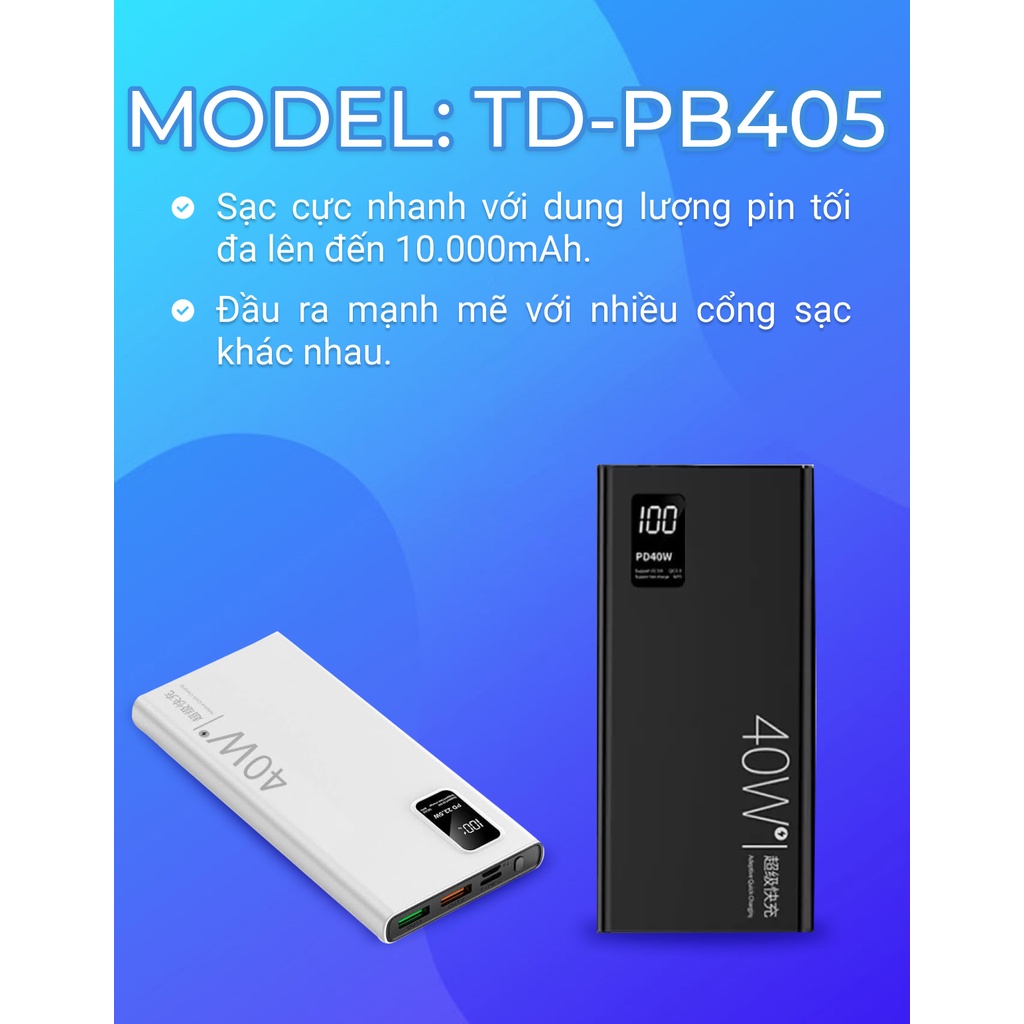 Pin Sạc Dự Phòng 10000mah / 20000mah - THE DEOSD - TD-PB405