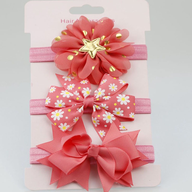 Set 3 Băng Đô Đính Hoa / Nơ Xinh Xắn Dành Cho Bé Gái