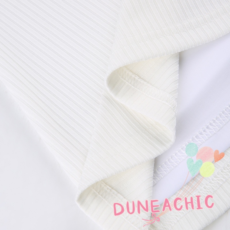 DUNEA Đầm mini hai dây hở lưng màu trơn ngọt ngào cho nữ