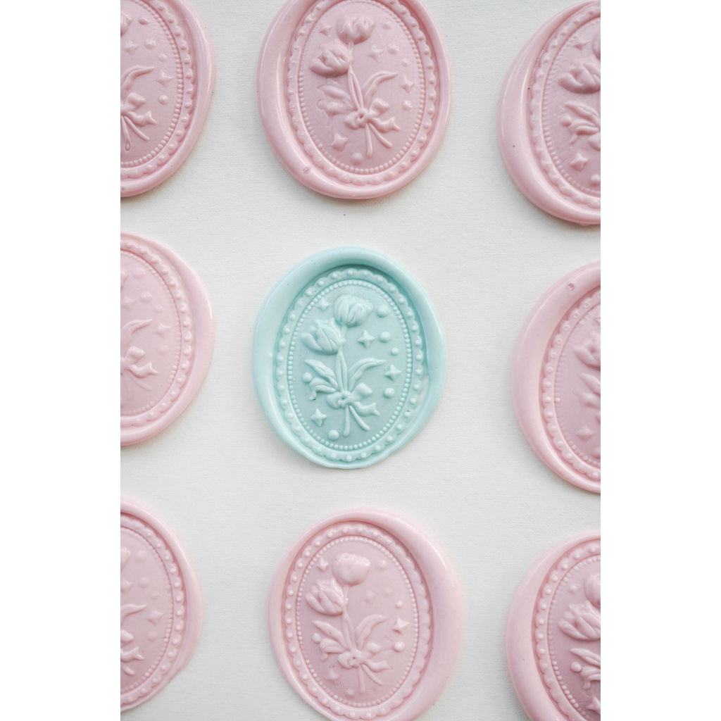 Con dấu sáp niêm phong - mẫu hoa oval