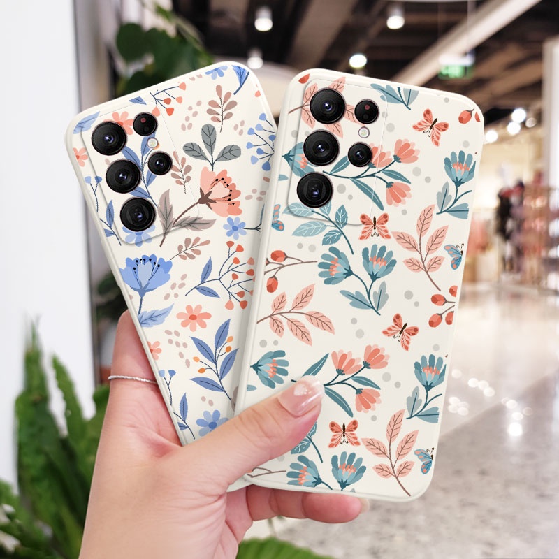 Ôp Điện Thoại Họa Tiết Khu Vườn Lãng Mạn Thời Trang Cho samsung galaxy s23 s22 fe ultra plus Ốp