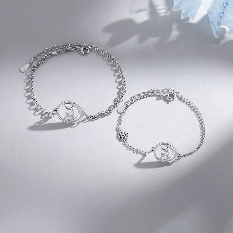 Vòng Tay Hình Sừng Hươu Rỗng Đơn Giản Cho Cặp Đôi