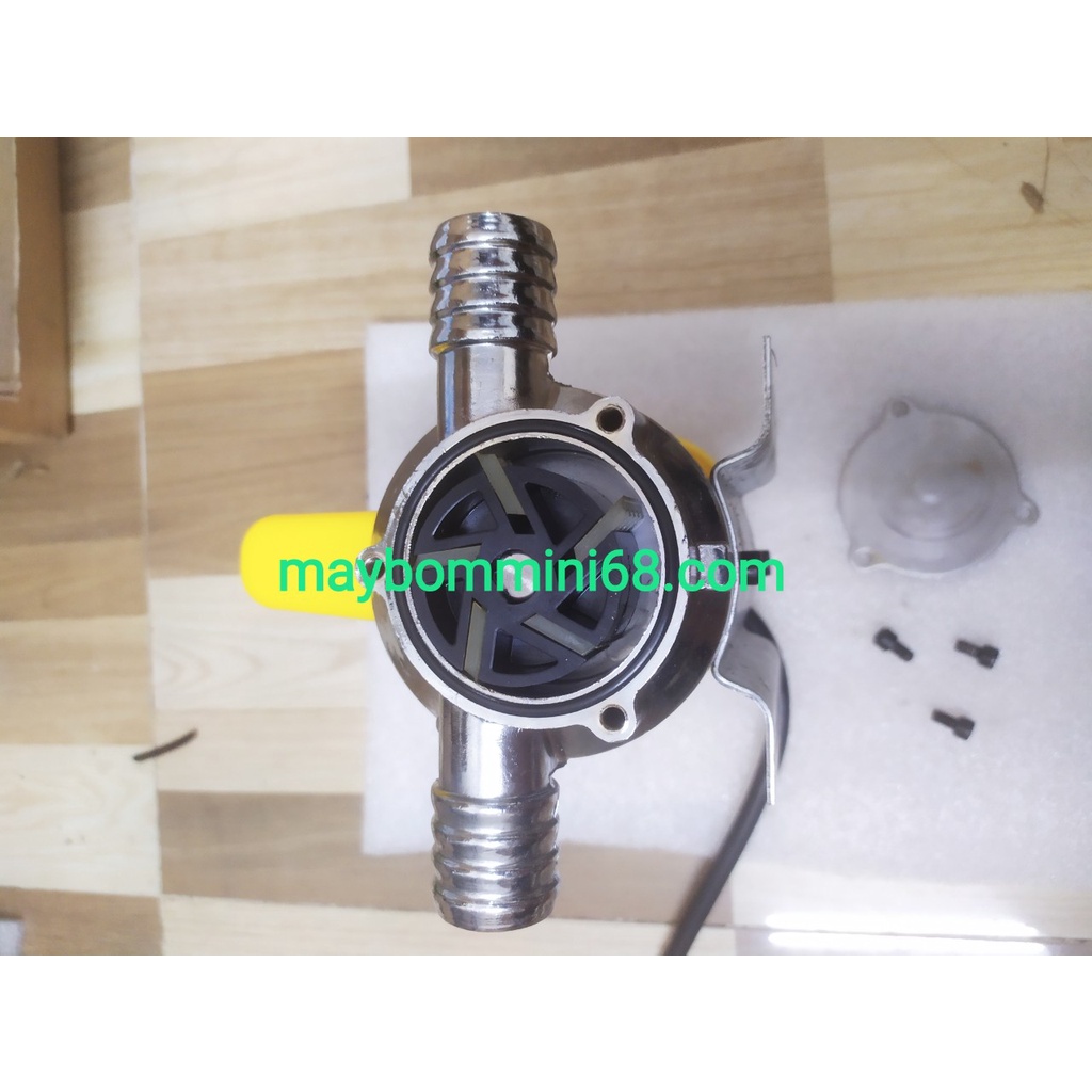 Máy bơm cánh gạt 24v-300w buồng bơm inox bơm dầu, bơm mật ong, hóa chất