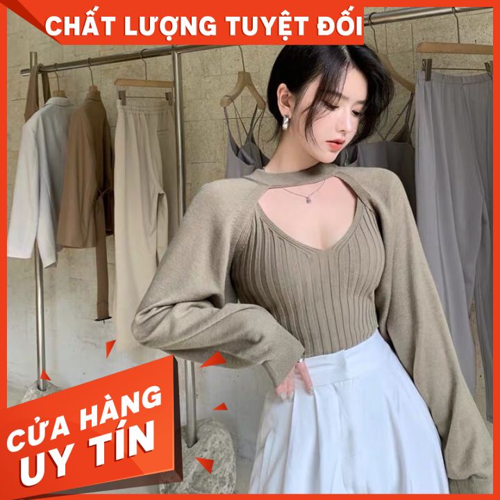 SET Áo Dây + Khoác Tay Dài Len Siêu Hot | BigBuy360 - bigbuy360.vn