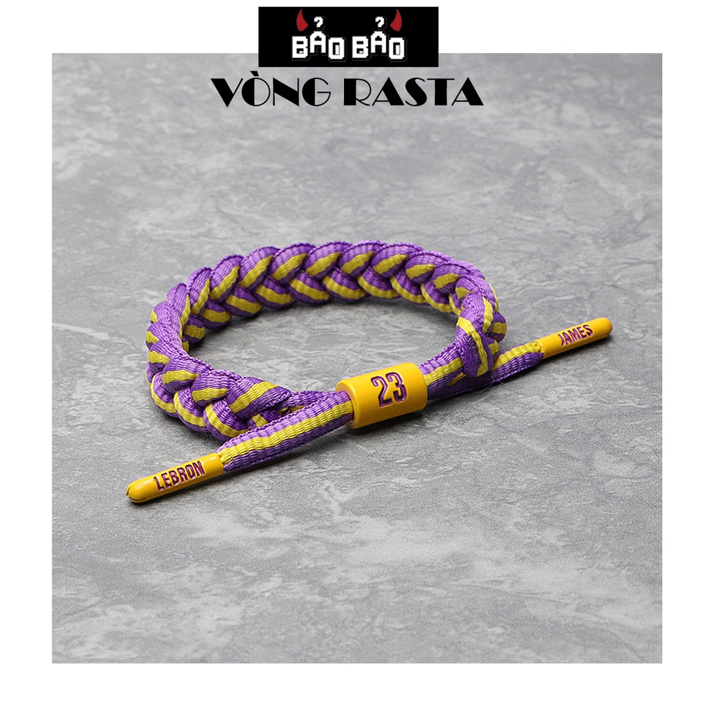 Vòng tay nam nữ Ras cá tính Lebron tím vàng, lắc tay nam nữ handmade thời trang - Bảo Bảo Store