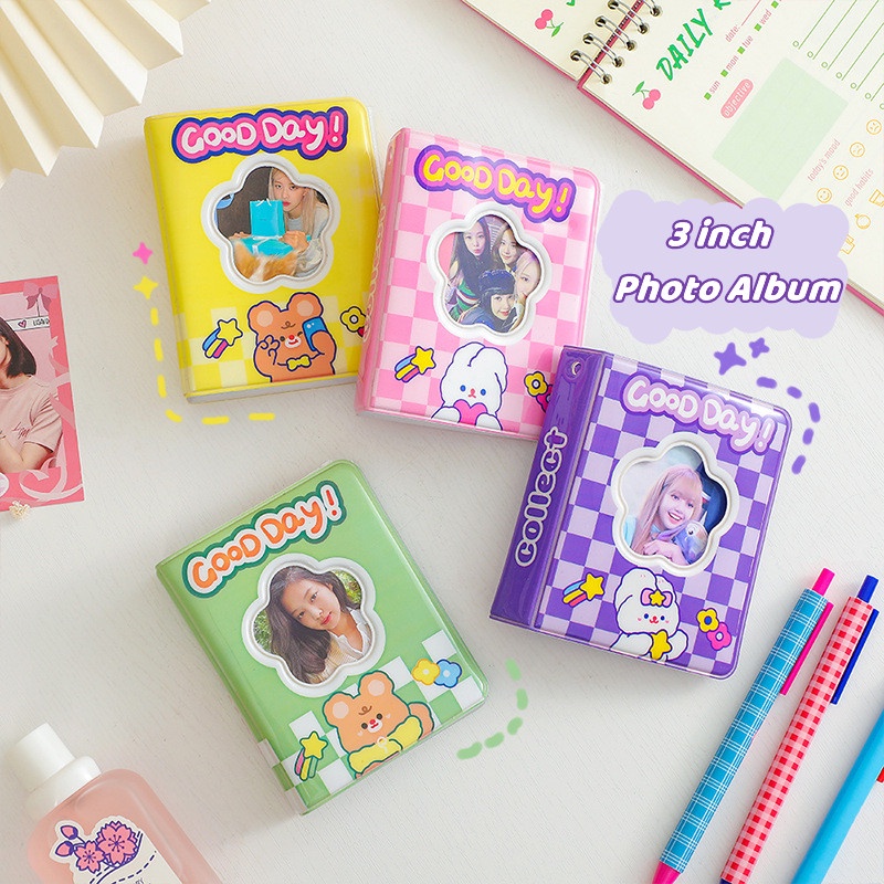 Cuốn Album Ảnh 3 Inch Mini Họa Tiết Hoa Xinh Xắn Giá Đỡ