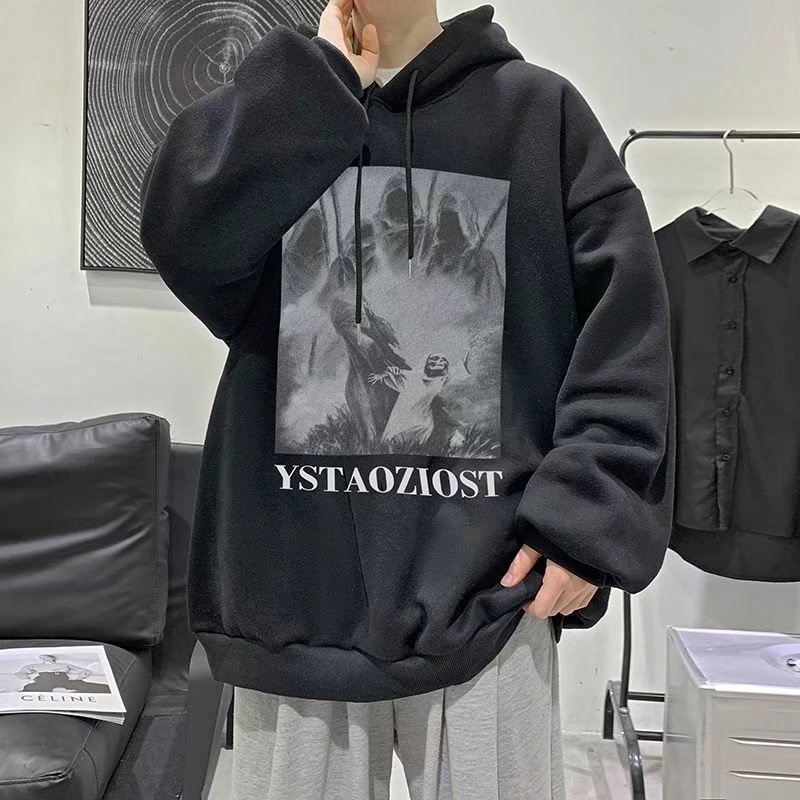 Áo khoác hoodie dáng rộng thời trang thu đông Hàn Quốc dành cho nam