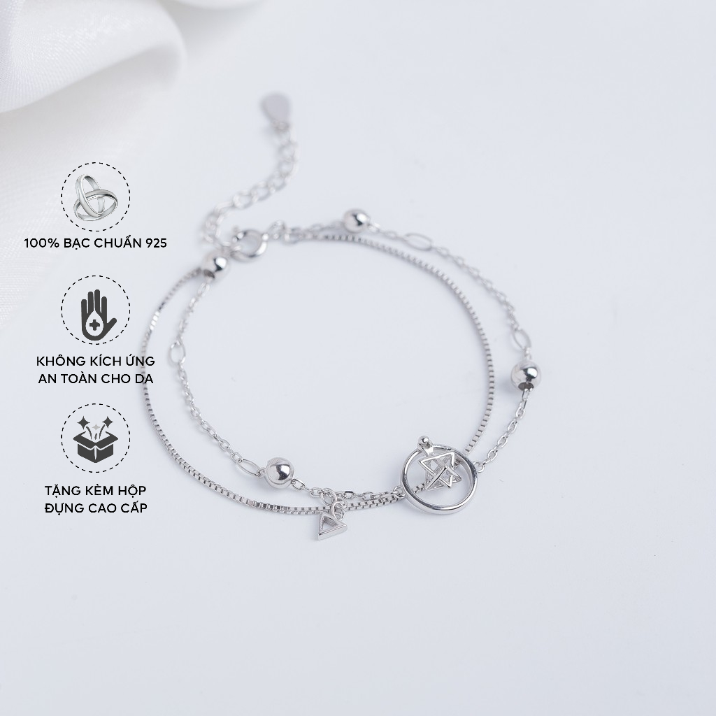 Lắc Tay Bạc Blue Peach All Star WG LT538
