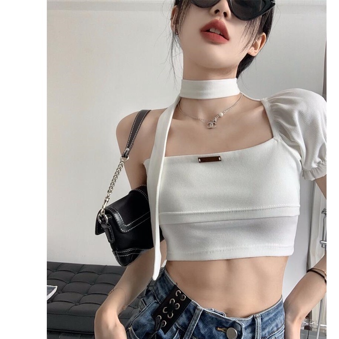 Áo Thun Tay Phồng Ngắn Phong Cách Hàn Quốc Thời Trang Dành Cho Nữ