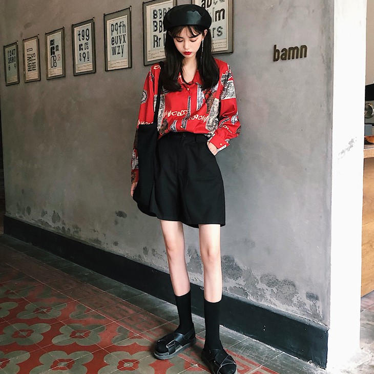 Áo sơ mi nữ tay dài Emilyshop ulzzang
