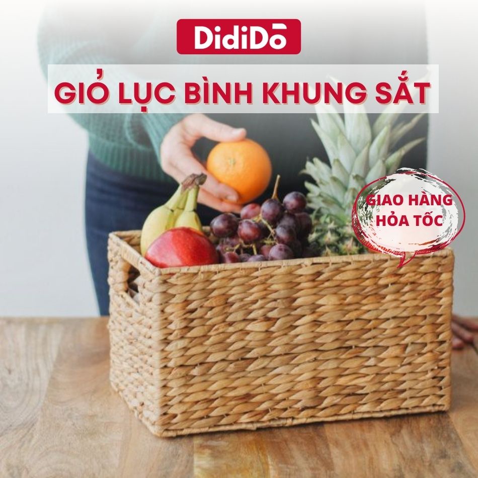 Giỏ lục bình khung sắt size S - 33cm