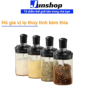 Hũ gia vị thủy tinh kèm thìa thông minh