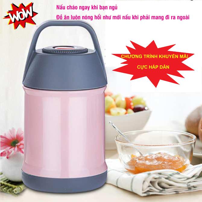 Bình Ủ Cháo Sữa, Phích Giữ Nhiệt K105 450ml Cho Bé - Lõi Inox 304 Dày Dặn Cách Nhiệt Kép