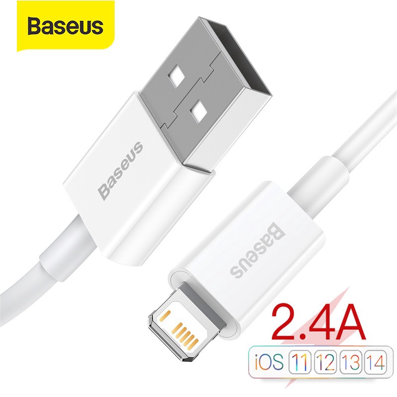 Cáp Dữ Liệu Sạc Nhanh Baseus 2.4A Với Thiết Kế Đơn Giản USB Để Chiếu Sáng Cho Iphone