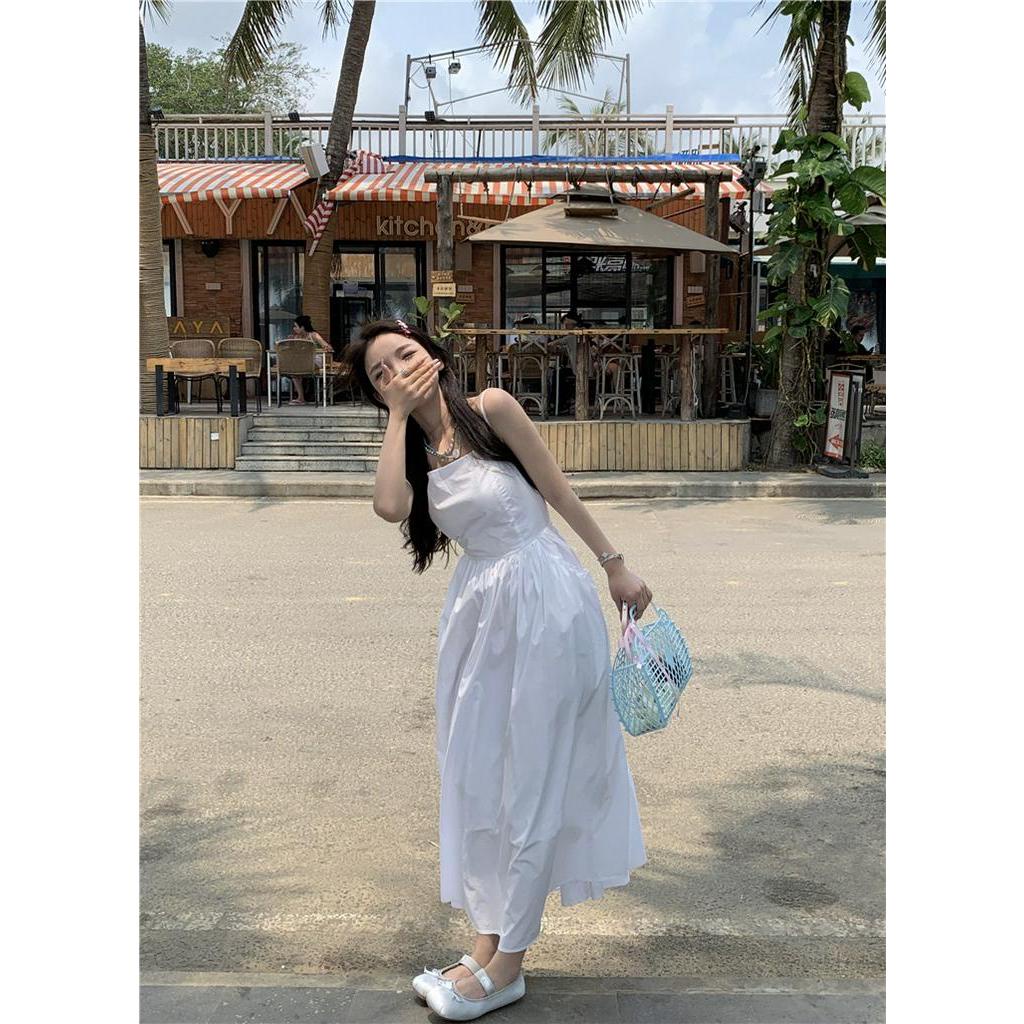 Đầm Hai Dây Dáng Dài Hở Lưng Thời Trang Đi Biển Sành Điệu 63586