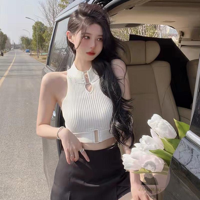 Áo Hai Dây Ghép Vải Cơ Bản Mùa Hè Cho Nữ