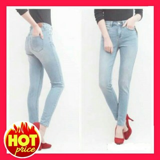 [Freeship 40k] Quần jean nữ skinny lưng cao xanh nhạt [Hàng xuất khẩu]