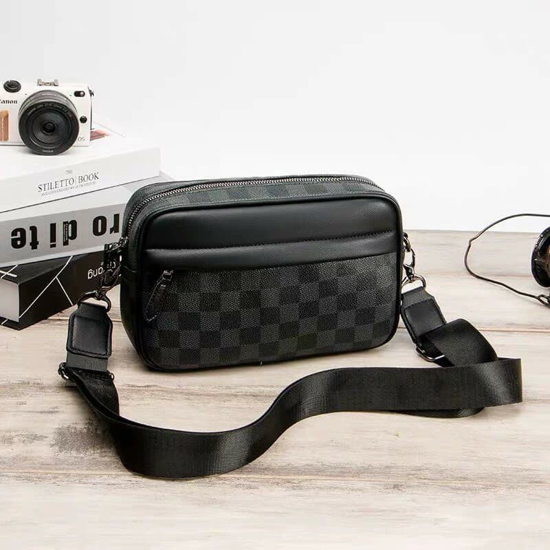 [ FREE SHIP ] Túi đeo chéo nam nữ caro da chống nước chống trầy cao cấp | BigBuy360 - bigbuy360.vn