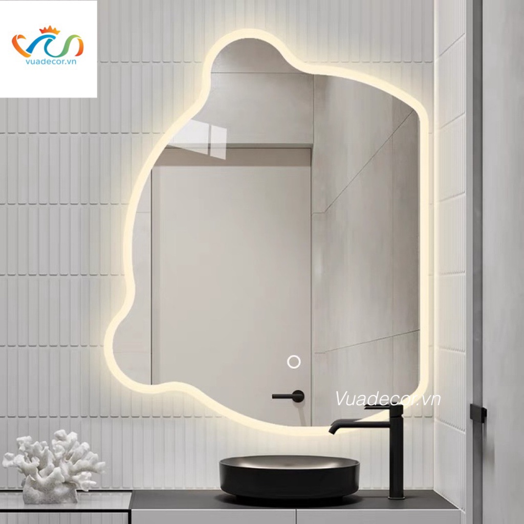 (HỎA TỐC 1-2H + TẶNG QUÀ) Gương Gấu decor phòng tắm, bàn trang điểm VUADECOR led cảm ứng, led triệu màu nhiều kích thước