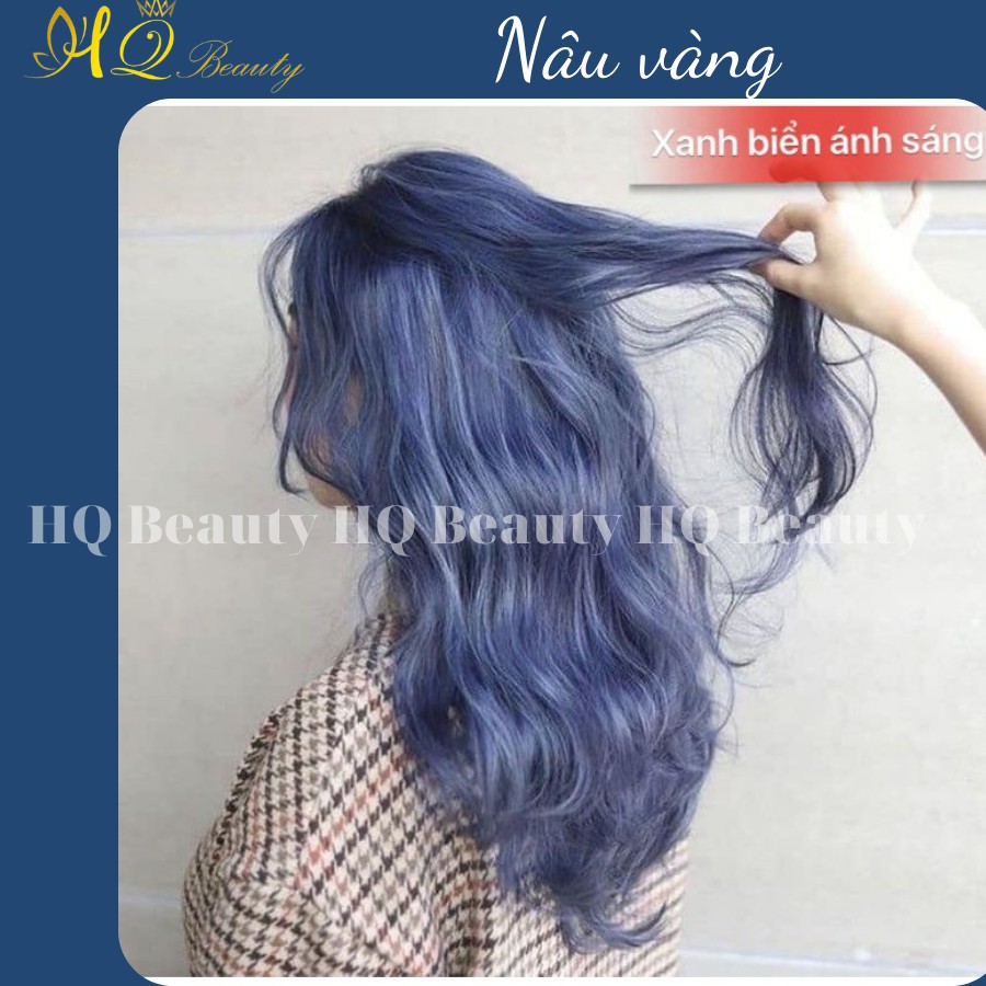 Một bộ thuốc nhuộm tóc màu Xanh biển ánh sáng + tặng oxy trợ nhuộm (tặng kèm gang tay và HDSD)