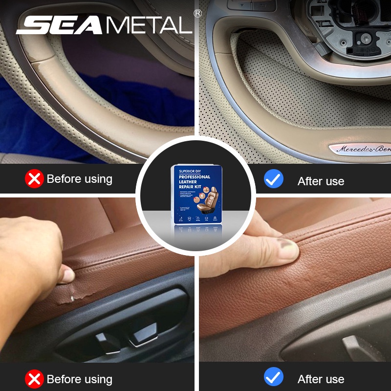 Bộ dụng cụ vệ sinh SEAMETAL chất liệu nhựa resin phục hồi vết trầy xước da tiện dụng cho ghế sofa