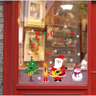 Decal dán tường Ông già noel đánh đàn