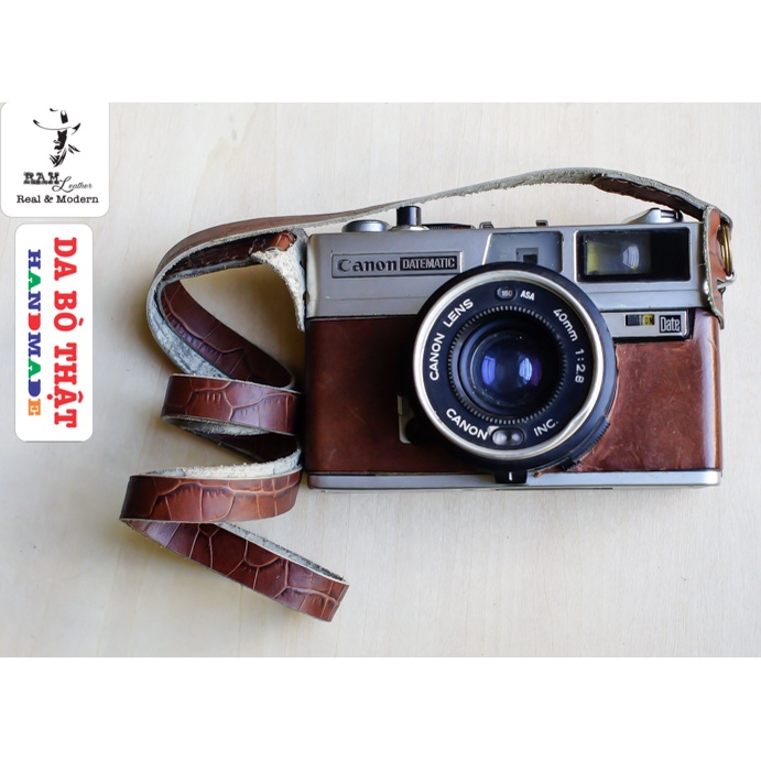 Dây đeo máy ảnh Canon / Nikon / Sony / Fujifilm Da Bò Thật RAM Leather Máy Film Và Mirroless