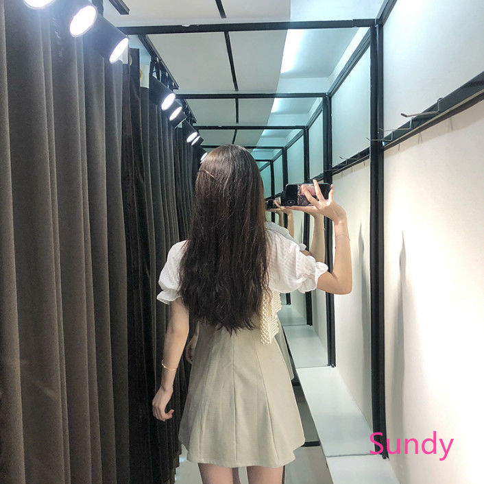 Đầm Ngắn Tay Cổ Chữ V Xinh Xắn Cổ Điển Dành Cho Nữ | BigBuy360 - bigbuy360.vn