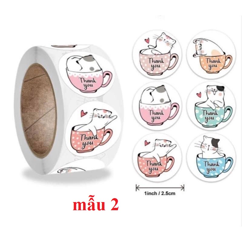 Sticker thank you / cảm ơn nhiều mẫu giá rẻ [TK01] - combo 20 miếng dán