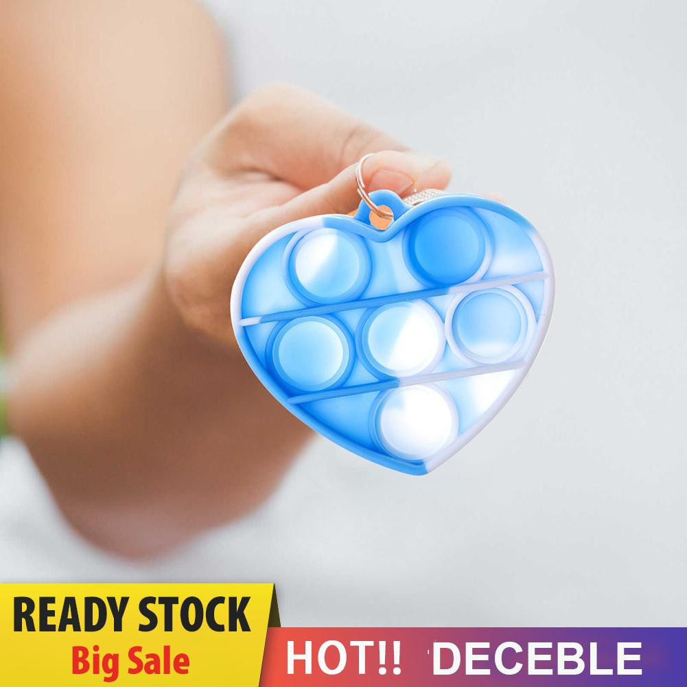 Pop It Fidget Đồ chơi Silicone Round Keychain Push Bubble Sensory Đồ chơis Autism Stress Reliever