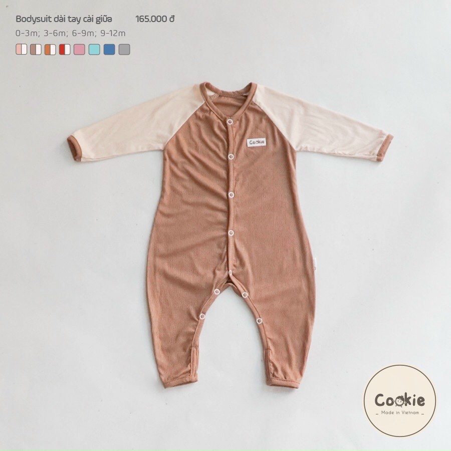 *DollarBaby* Bodysuit dài tay cài giữa Cookie
