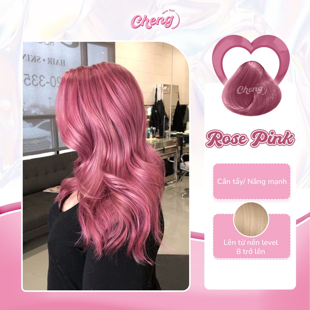 Thuốc nhuộm tóc ROSE PINK Chenglovehairs, Chenglovehair, Chengloveshair