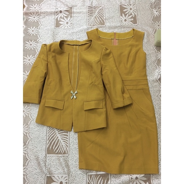 Set váy áo vest công sở / Bộ váy áo thiết kế tặng áo 2 dây