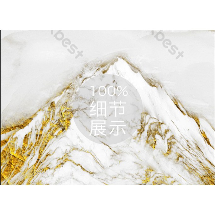 Tranh phong cảnh núi đá vàng phú quý, tranh dán tường 3d hiện đại (tích hợp sẵn keo) 722985