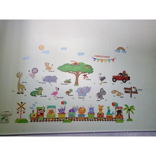 decal dán tường combo vườn thú
